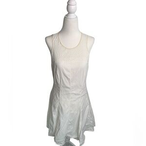 Rebecca Taylor Silk Flowy Cotton White Circle Mini Dress sz 8